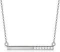 wholesale 14K Yellow Gold Cubic Zirconia Bar Pendant Necklace for Women-0-0