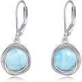 wholesale Sterling Silver Lapis Turquoise Larimar Opal Black Pearl Dangle Earrings-0-30