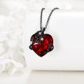 wholesale 925 Sterling Silver Gothic Black Rose Heart Pendant Necklace Halloween s for Women-0-2