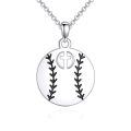 wholesale 925 Sterling Silver Baseball Cross Charm Pendant Necklace Sports Gift for Women-0-0