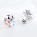 wholesale 925 Sterling Silver Squirrel Heart Moonstone Stud Earrings for Women - Hypoallergenic Gift-0-1