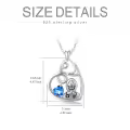 TOUPOP Sterling Silver Stone Stethoscope Caduceus Heart Pendant Necklace-0-4