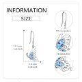 wholesale 925 Sterling Silver Butterfly Blue Zircon Drop Earrings White Gold Plated-0-4