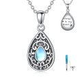 wholesale 925 Sterling Silver Moonstone Teardrop Urn Pendant Necklace Always In My Heart Memorial Keepsake-0-0