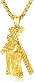 wholesale Gold 925 Sterling Silver Crucifix Necklace with Jesus Cross Pendant - Protection Jewelry for Men & Women -0-0