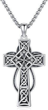 wholesale 925 Sterling Silver Celtic Knot Cross Pendant  - Mens Womens Christian Religious -Celtic Cross Necklace Iiiii
