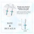 wholesale 925 Sterling Silver Abalone Shell Cross Dangle Drop Leverback Earrings Religious Jewelry for Women Girls 3cm Length-0-4