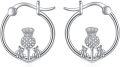 wholesale 925 Sterling Silver Thistle Flower Hoop Earrings for Women Girls -0-0