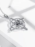 wholesale 925 Sterling Silver Rose Triple Moon Goddess Pendant Necklace for Women Men Christmas -0-1
