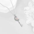 wholesale 925 Sterling Silver Moon Key Pendant Necklace with Gymnast Design for Girls and Women-0-3