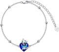 wholesale 925 Sterling Silver Austrian Crystal Fox Heart Charm Bracelet 925  for Women Girls-0-0