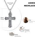 wholesale 925 Sterling Silver Paw Print Cross Urn Pendant Keepsake Memorial Jewelry for Pet Lovers-0-5