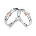 TOUPOP Sterling Silver Moissanite Couples Rings Set Engraved Name-0-0
