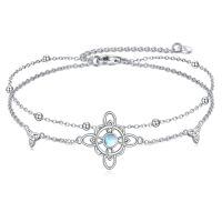 wholesale 925 Sterling Silver Moonstone Celtic Knot Bracelet-Witches Knot Moonstone