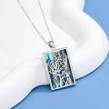 wholesale 925 Sterling Silver Tree of Life Abalone Shell Rectangle Hug Pendant Necklace for Women Romantic s-0-1