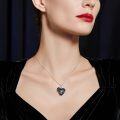 wholesale 925 Sterling Silver Heart Black Rose Bat Skull Pendant Necklace for Women Girls Gifts 45cm Chain Length-0-2