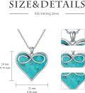 wholesale 925 Sterling Silver Infinity Turquoise Heart Pendant Necklace Gift for Women-0-3