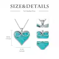 wholesale 925 Sterling Silver Infinity Turquoise Heart Pendant Necklace Gift for Women-0-3