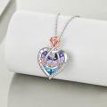 wholesale TOUPOP Christmas Gifts For Daughter I Love You Daughter Necklace With Rose Flower 925 Sterling Silver Crystal Birthday Christmas Jewelry -0-3