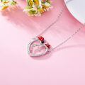 wholesale 925 Sterling Silver Ladybug Heart Pendant Necklace I Love You To The Moon And Back-0-2
