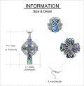 wholesale 925 Sterling Silver Celtic Knot Abalone Shell Inlay Cross Pendant Necklace for Women-0-4