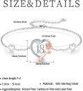wholesale 925 Sterling Silver 18th Birthday Gifts for Women Daughter Wife Mom Heart Rose Flower Adjustable Bracelet-0-1