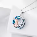 TOUPOP Sterling Silver & Crystal Elephant Celtic Moon Pendant Necklace-0-2