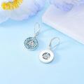 wholesale 925 Sterling Silver Triquetra Earrings Wholesale With Blue Turquoise Inlay-0-3