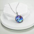 wholesale 925 Sterling Silver Abalone Shell Lotus Pendant Necklace Yoga Jewelry for Women-0-2