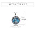 wholesale 925 Sterling Silver Celtic Tree Of Life Pendant Necklace Wholesale With Green Inlay-0-15