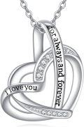 wholesale 925 Sterling Silver Heart Love Forever Engraved Pendant Necklace for Women-0-0