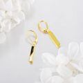 wholesale 925 Sterling Silver Black Teardrop Earrings With Gold Leaf Details-0-4