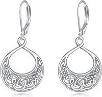 wholesale 925 Sterling Silver Celtic Knot Teardrop Dangle Earrings - Irish  for Women-B style-celtic earrings