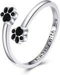 wholesale 925 Sterling Silver Stone French Bulldog Adjustable Ring for Women-0-0