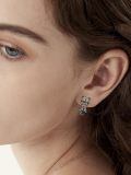 wholesale 925 Sterling Silver Gun Black Plated Cat Cz Drop Earrings For Women-0-3
