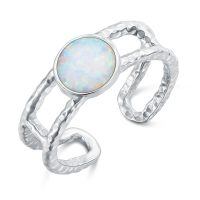 wholesale 925 Sterling Silver Butterfly Rings Wholesale With Blue Enamel And Opal Center-style 02