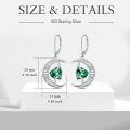 wholesale 925 Sterling Silver Celtic Moon and Star Earrings with Green Heart-Shaped Stone Jewelry Birthday Christmas Gifts for Women Her-0-5