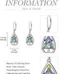 wholesale 925 Sterling Silver Christmas Tree Shape Colorful Gemstone Drop Earrings for Women Gifts-0-3