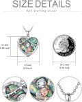 wholesale 925 Sterling Silver Heart Pendant with Abalone Shell and Turquoise Gemstones - I Love You Forever Necklace for Grandma & Granddaughter-0-3