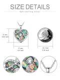 wholesale 925 Sterling Silver Heart Pendant with Abalone Shell and Turquoise Gemstones - I Love You Forever Necklace for Grandma & Granddaughter-0-3