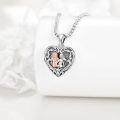 wholesale 925 Sterling Silver Heart Shaped Photo Locket Pendant Necklace for Women Gifts-0-3