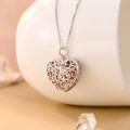wholesale 925 Sterling Silver Heart Shaped Rose Filigree Memorial Keepsake Pendant Urn Necklace w/Filler Kit-0-3