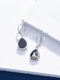 wholesale 925 Sterling Silver Black Onyx Butterfly Filigree Teardrop Dangle Earrings-0-2