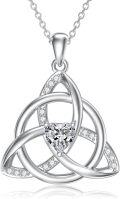 wholesale 925 Sterling Silver 925 with Moissanite Triquetra Pendant Necklace for Women-0-0