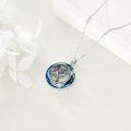 wholesale 925 Sterling Silver Blue Thistle Pendant Necklace s for Women-0-2