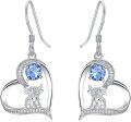 wholesale Sterling Silver Highland Cow Sunflower Dangle Stud Leverback Hoop Earrings-0-6