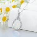wholesale 925 Sterling Silver Blue Moonstone Teardrop Filigree Pendant Necklace-0-37