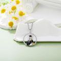 wholesale 925 Sterling Silver Round CZ Enamel Graduation Girl Pendant Necklace-0-3