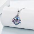 wholesale 925 Sterling Silver Abalone Shell Lotus Pendant Necklaces for Women Girls s 45cm Chain Length-0-5