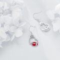 wholesale 925 Sterling Silver Football Heart Sport Drop Earrings for Women-0-3